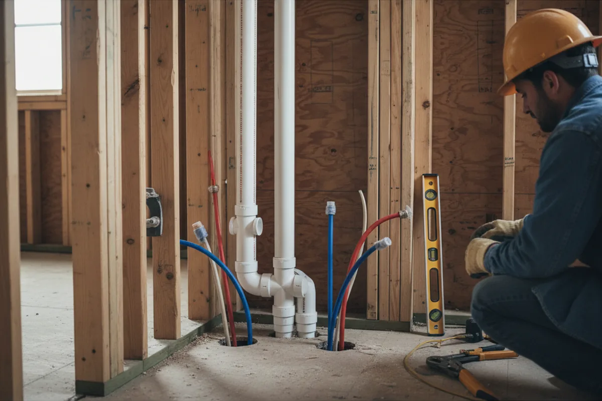 Drain and supply rough-in during Leak Detection in Saint Helena